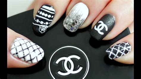 chanel nail tutorial|Black & White Chanel Inspired Nail Tutorial (Konad Stamping).